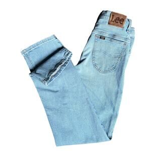 LEE Womens High Rise Classic Straight Fit Light Wash Blue‎ Denim Jeans Size 25